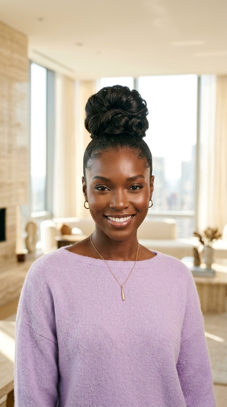 High Bun For Black Women
