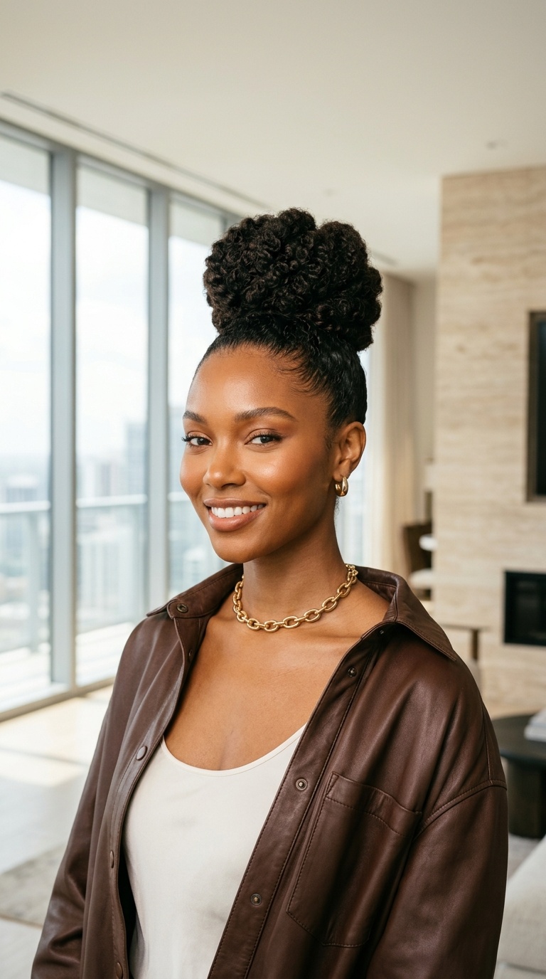 High Bun For Black Women