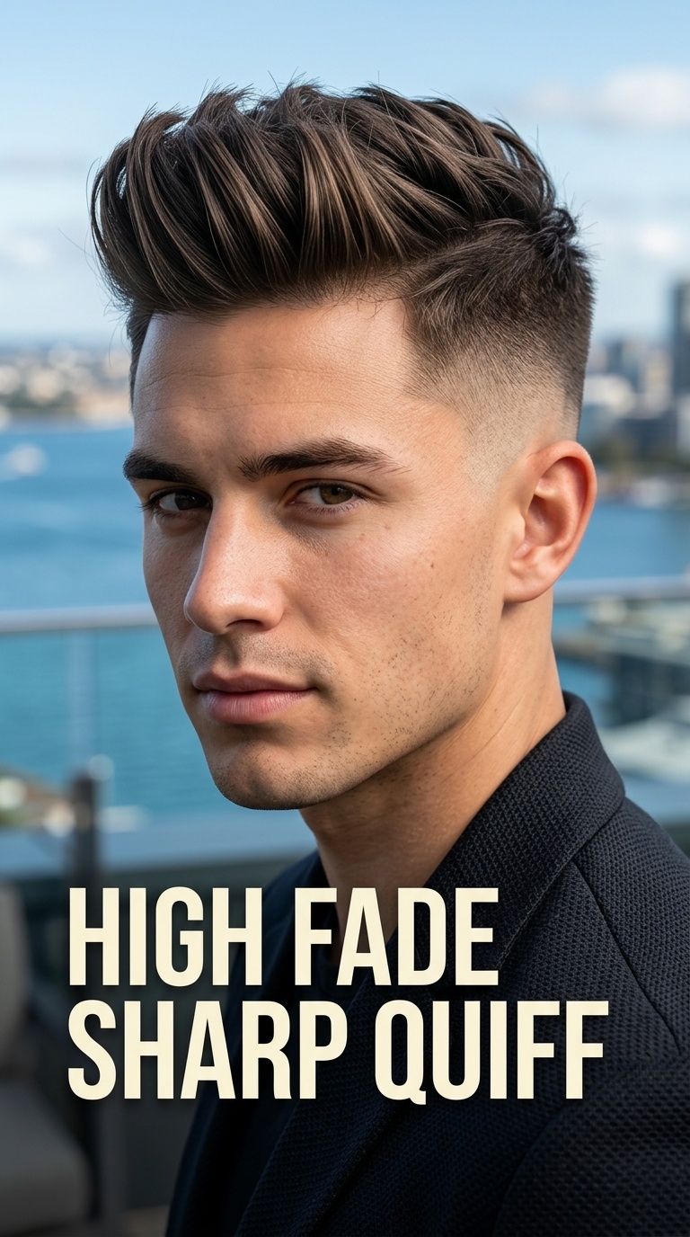 High Fade Sharp Quiff