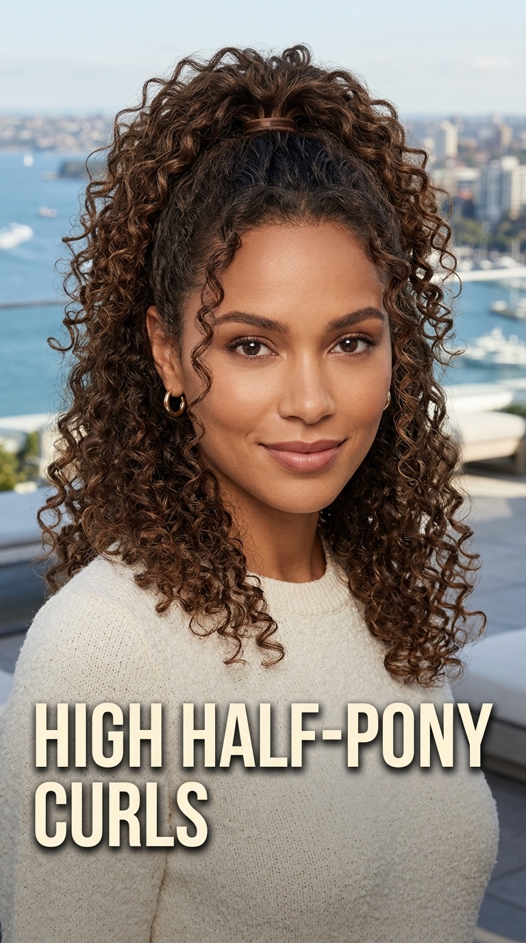 High Half-Pony Curls