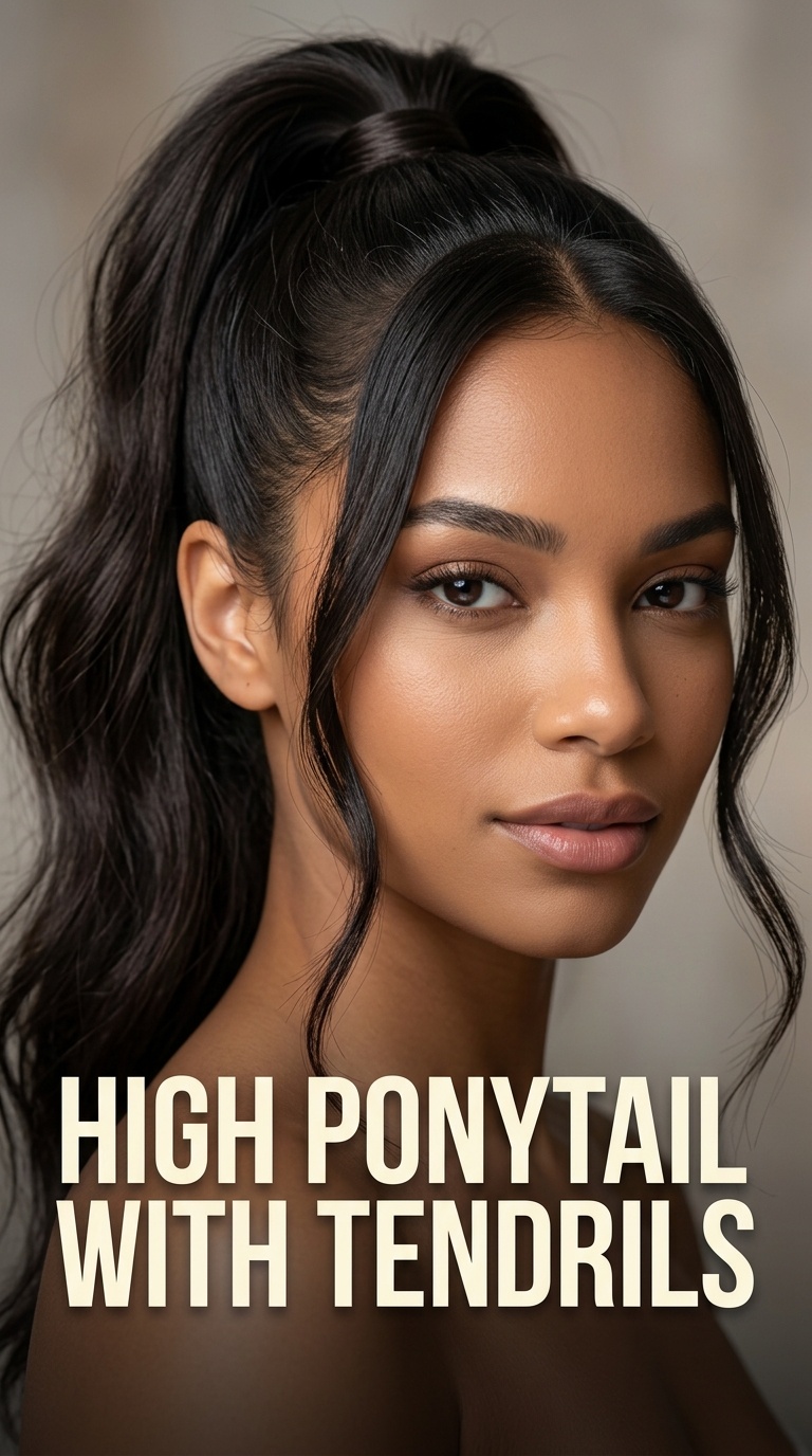 High Ponytail with Tendrils