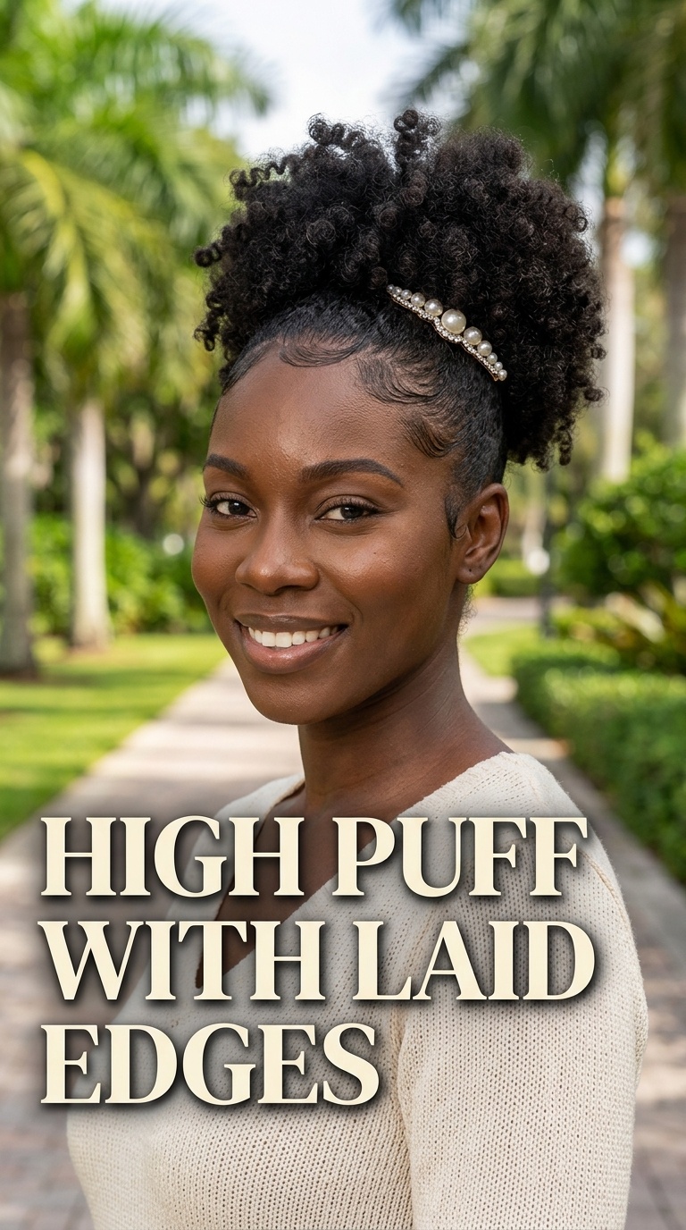 High Puff with Laid Edges