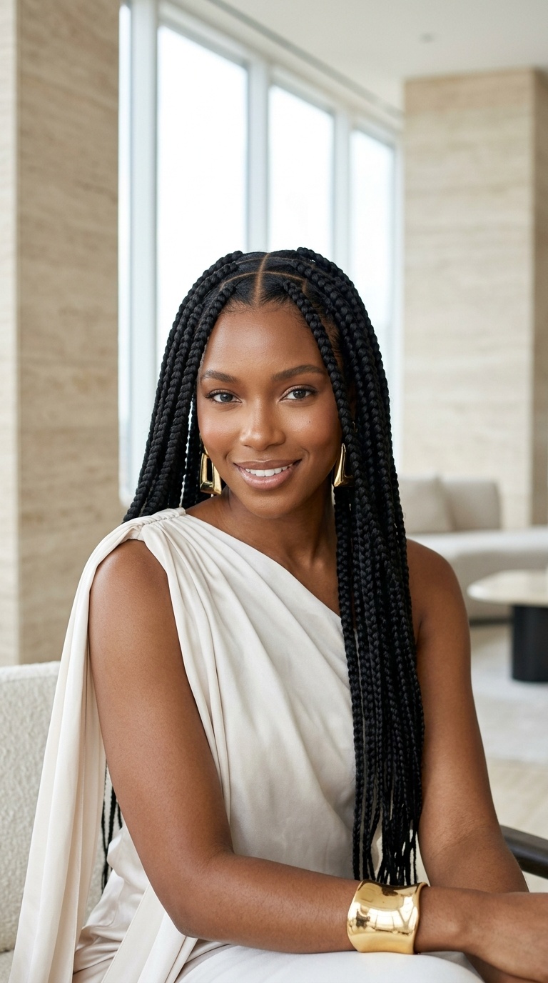 Jumbo Box Braids Styles