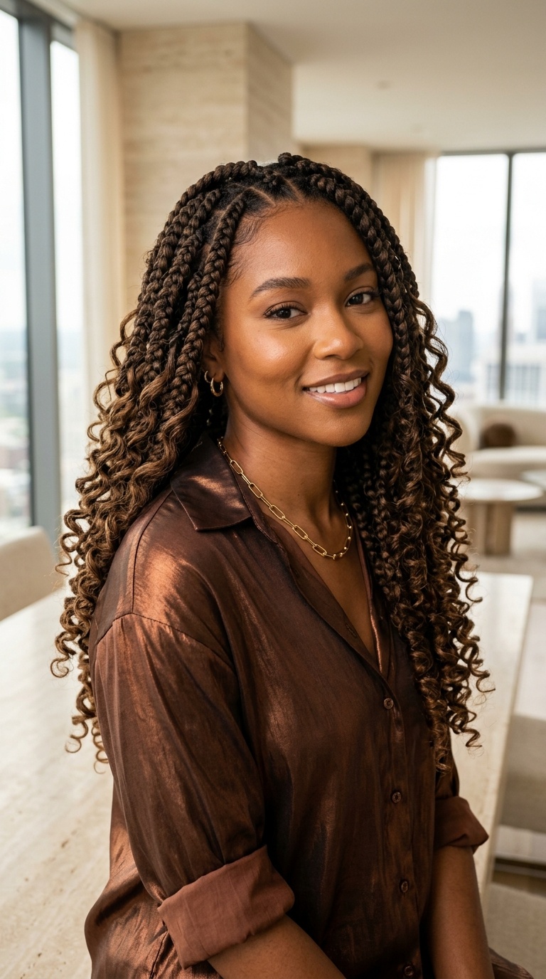 Jumbo French Curl Braids Black Women