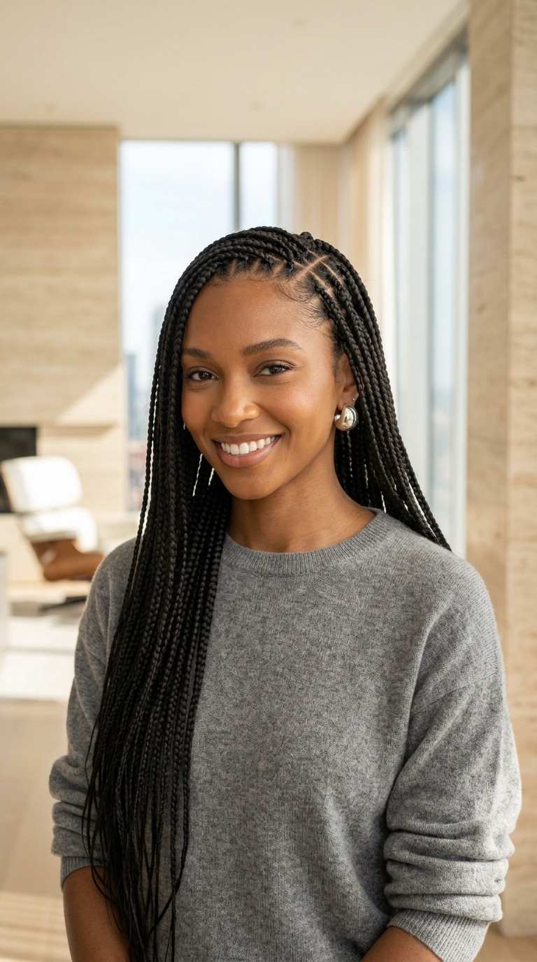 Knotless Braids Hairstyle Black Women