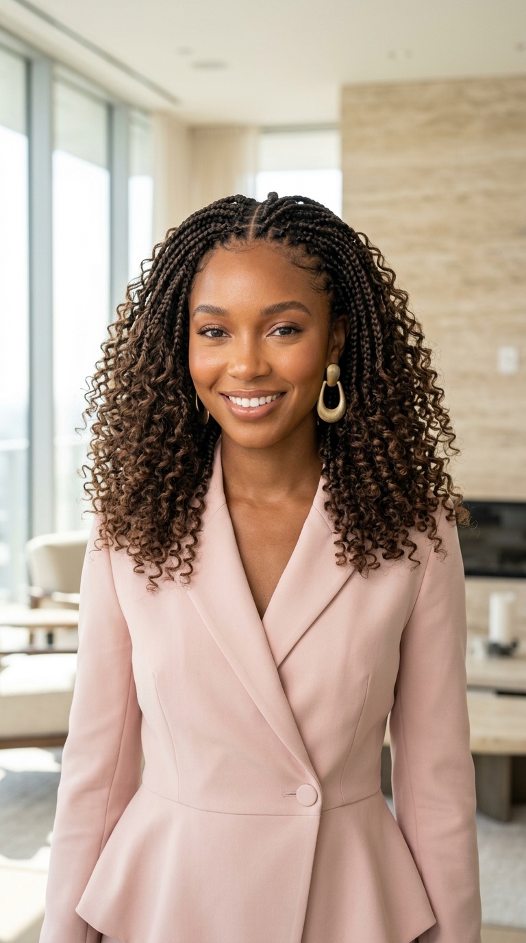 Knotless Braids With Curls