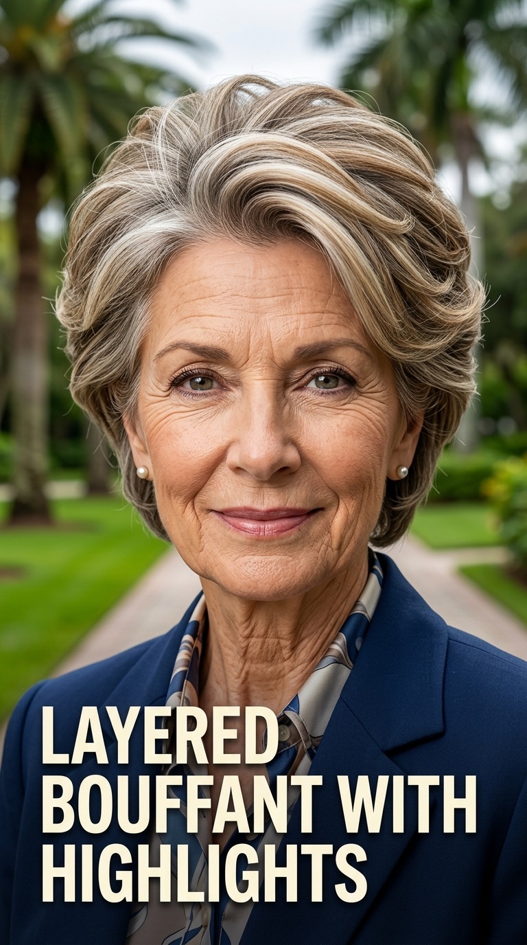 Layered Bouffant with Highlights
