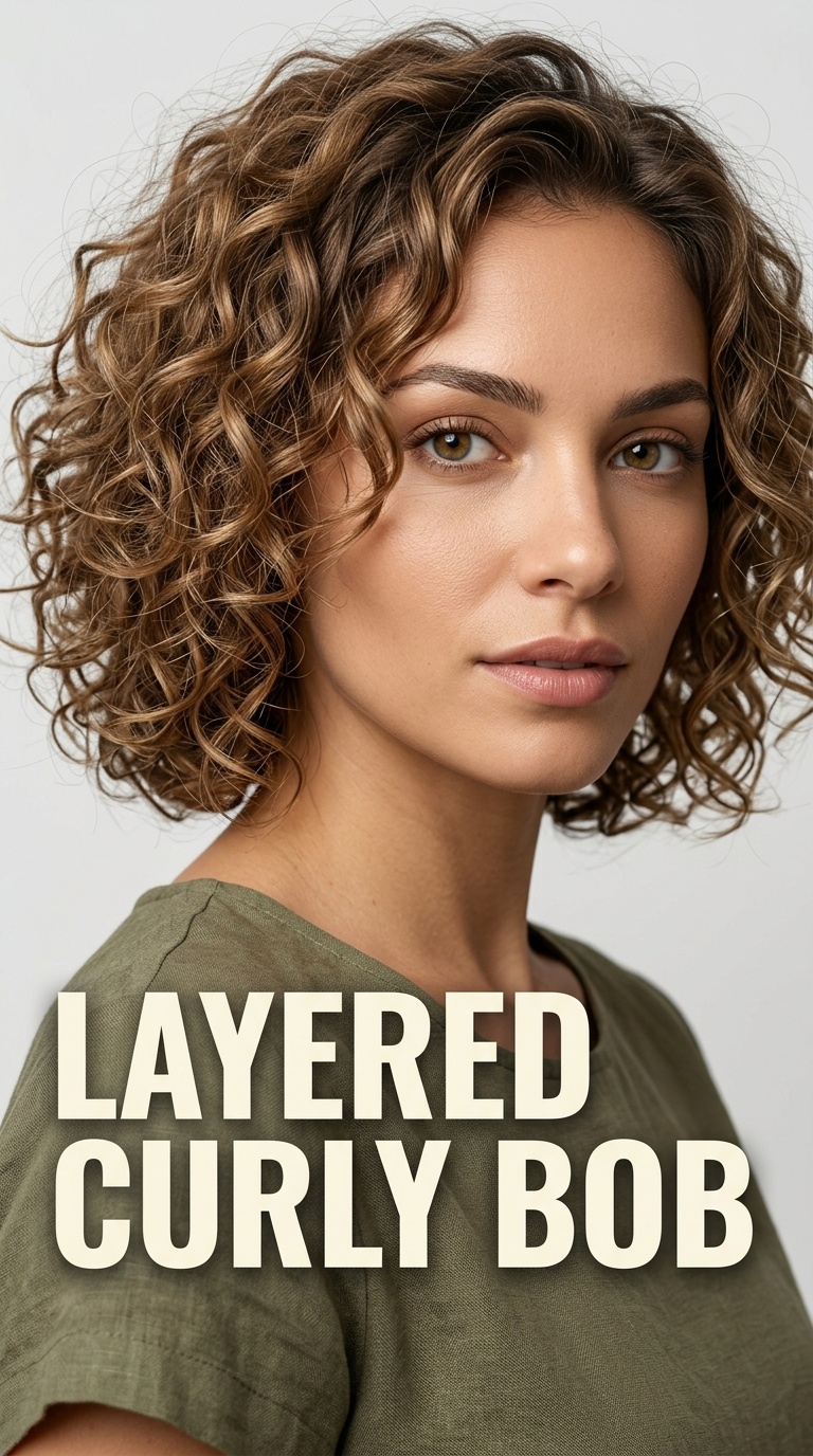 Layered Curly Bob