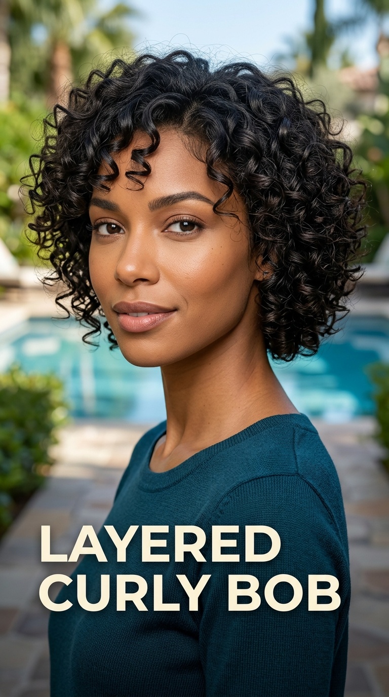 Layered Curly Bob