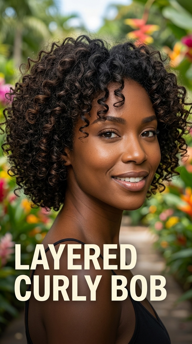 Layered Curly Bob