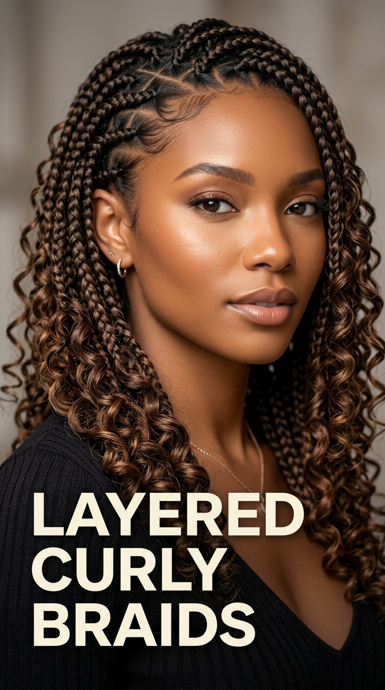 Layered Curly Braids