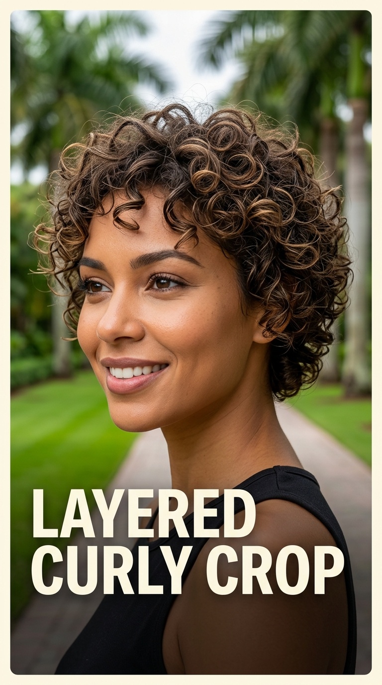 Layered Curly Crop