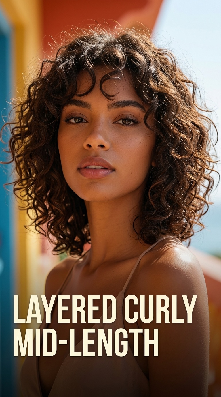 Layered Curly Mid-Length