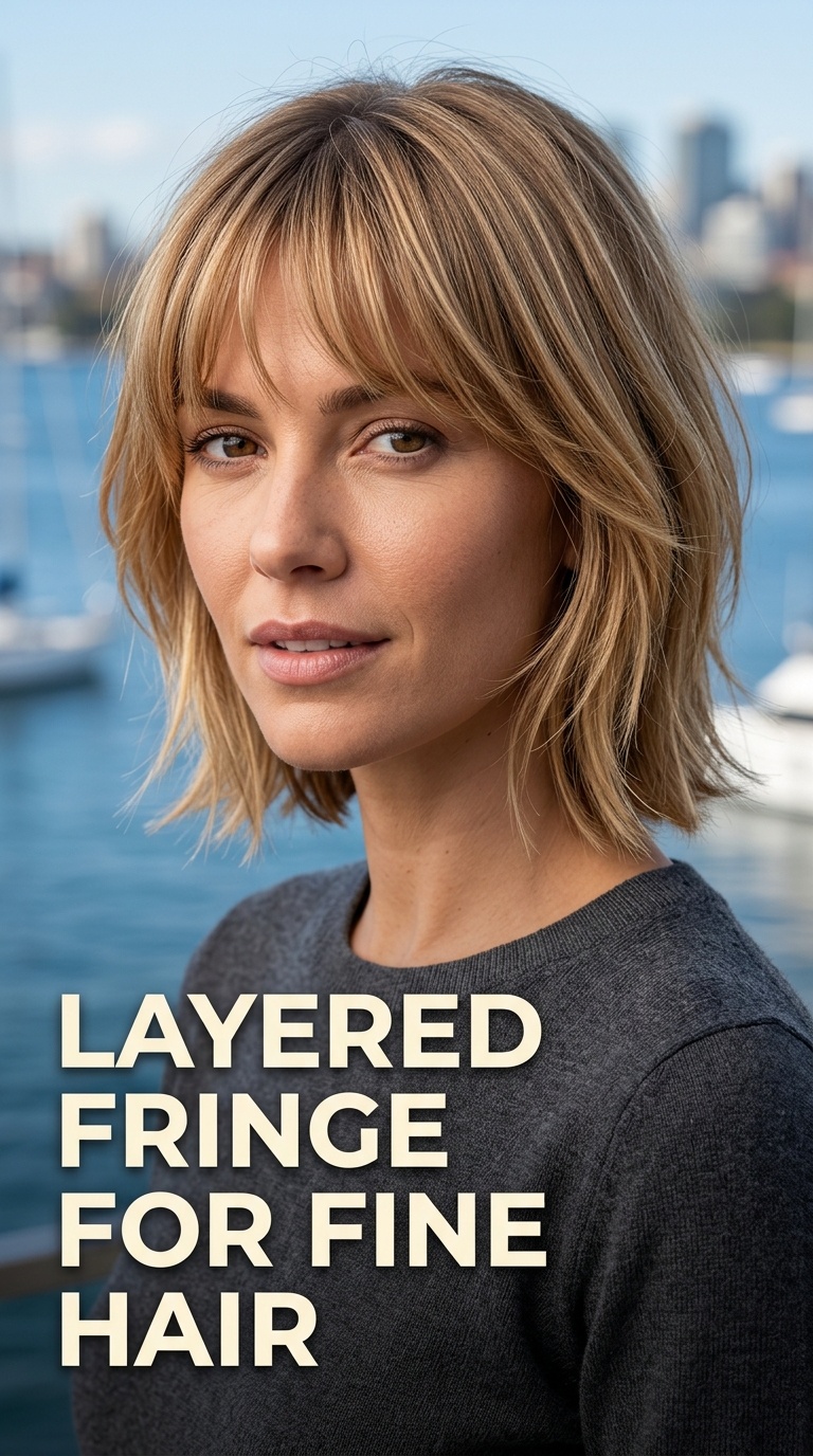 Layered Fringe for Fine Hair