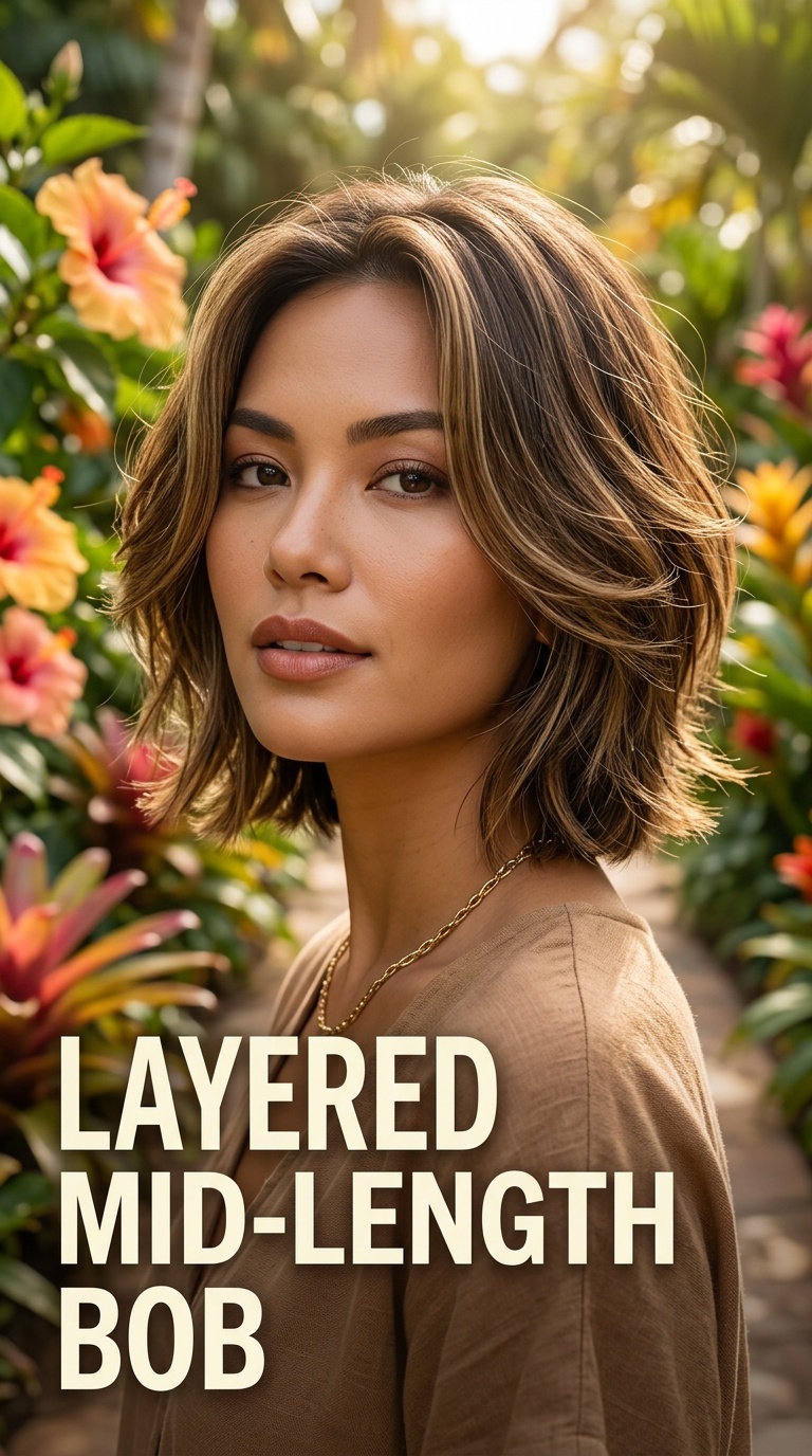 Layered Mid-Length Bob