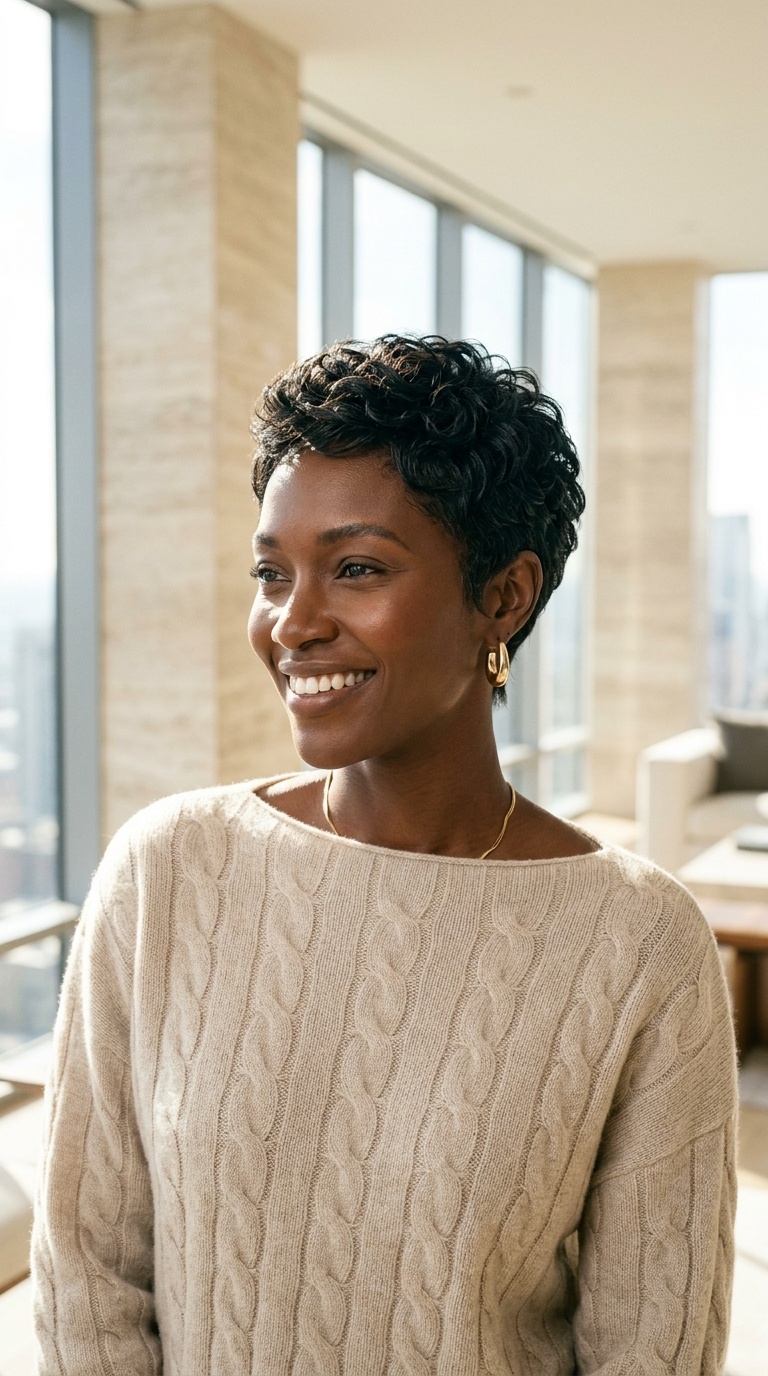 Layered Pixie Cut For Black Women