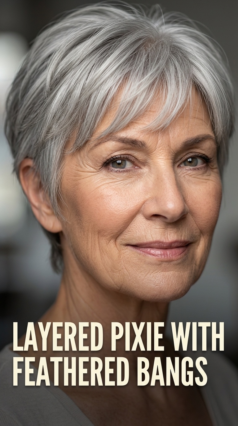 Layered Pixie with Feathered Bangs