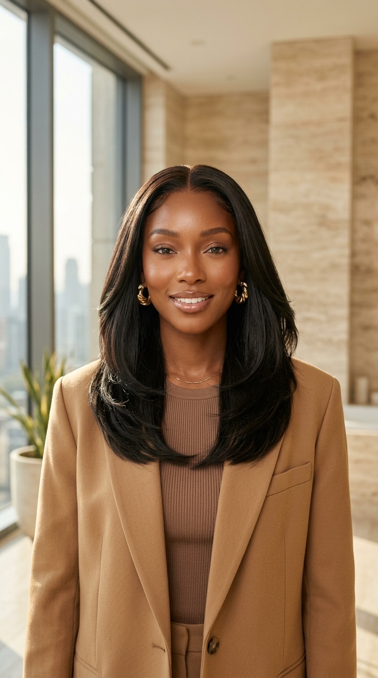 Layered Straight Wig Daily Look