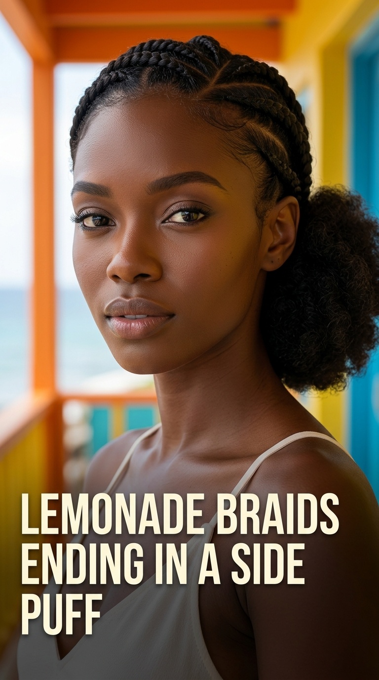 Lemonade Braids Ending in a Side Puff