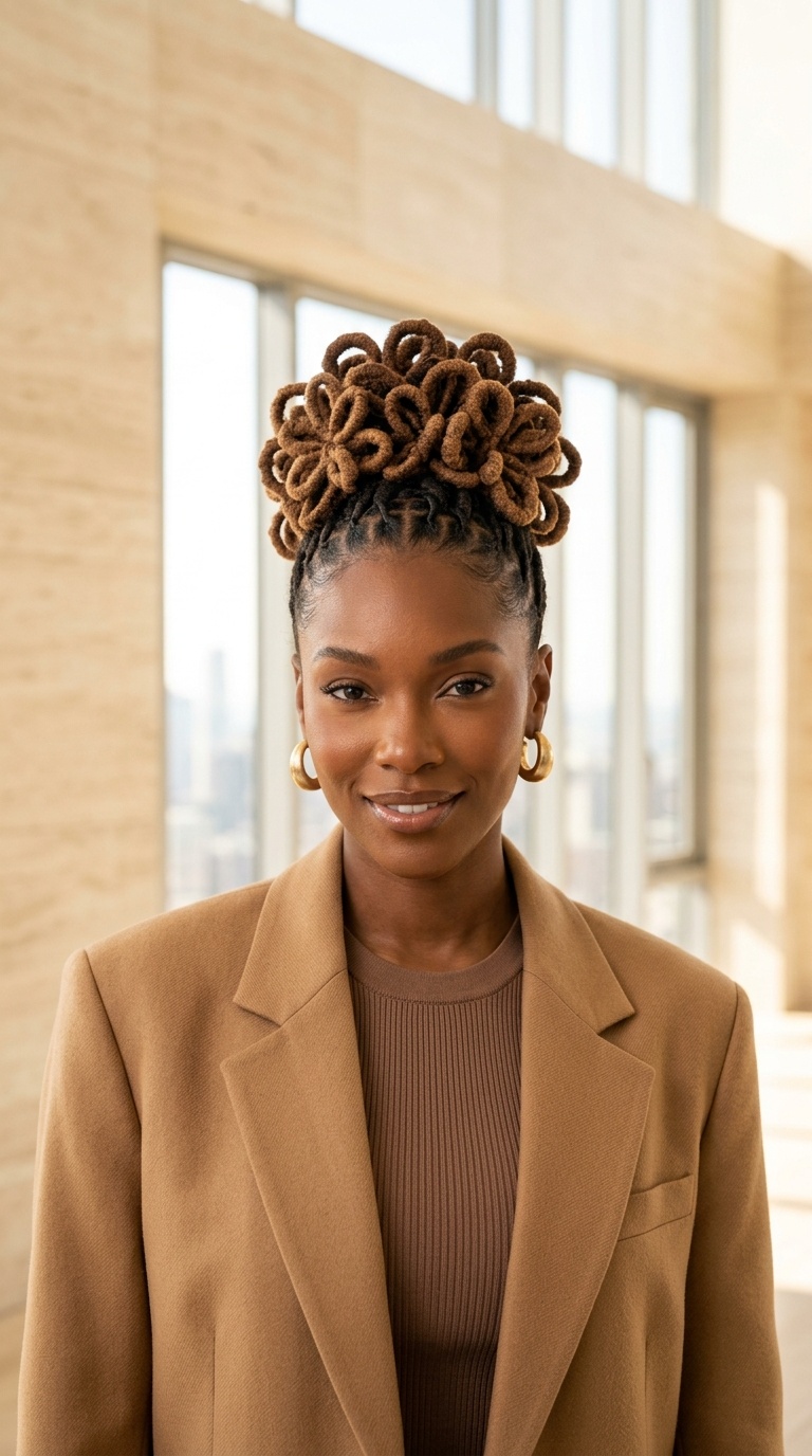 Loc Petal Bun Styles