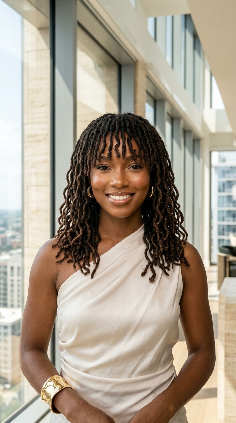 Loc Styles With Bangs