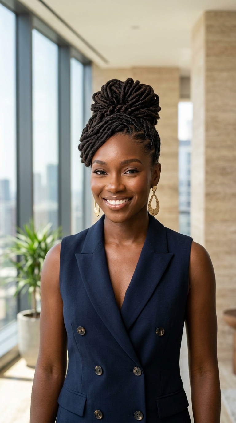 Loc Updo For Formal Occasions