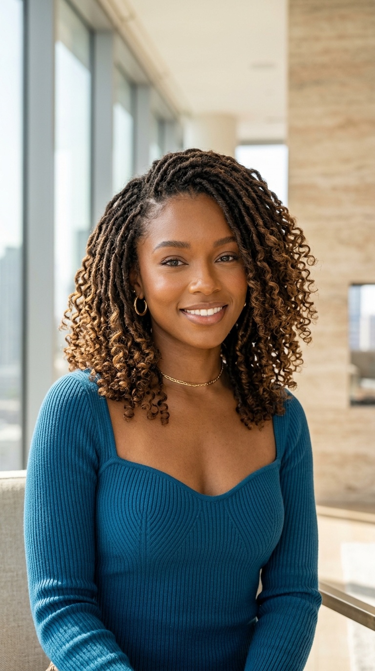 Locs With Curly Ends Style