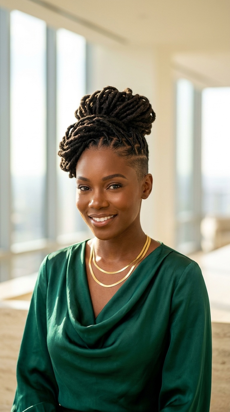 Locs With Shaved Sides Style