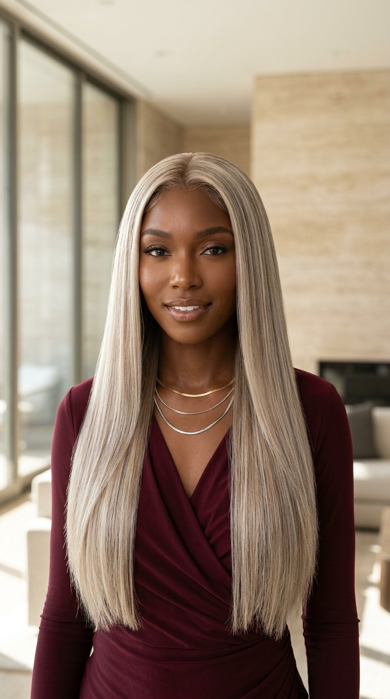 Long Ash Blonde Straight Weave
