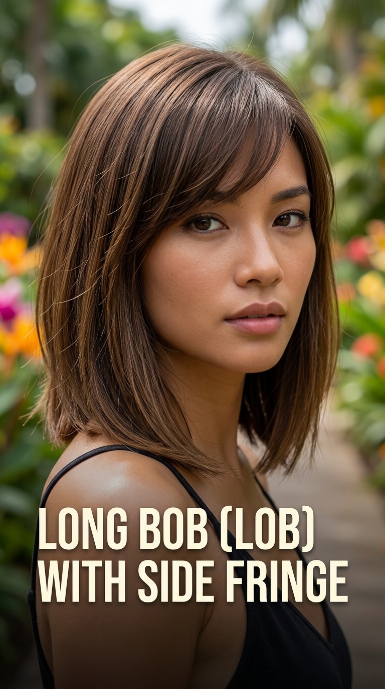 Long Bob (Lob) with Side Fringe