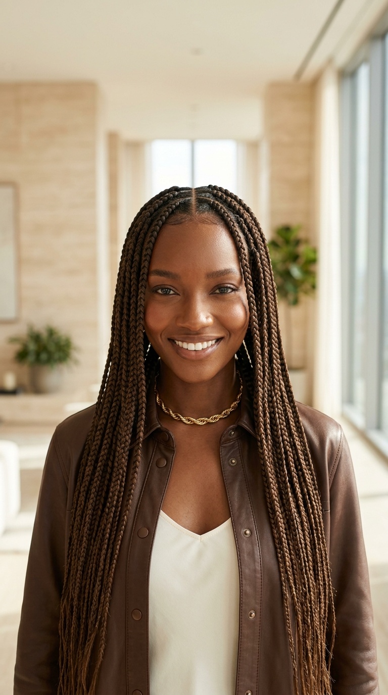 Long Box Braids Hairstyles