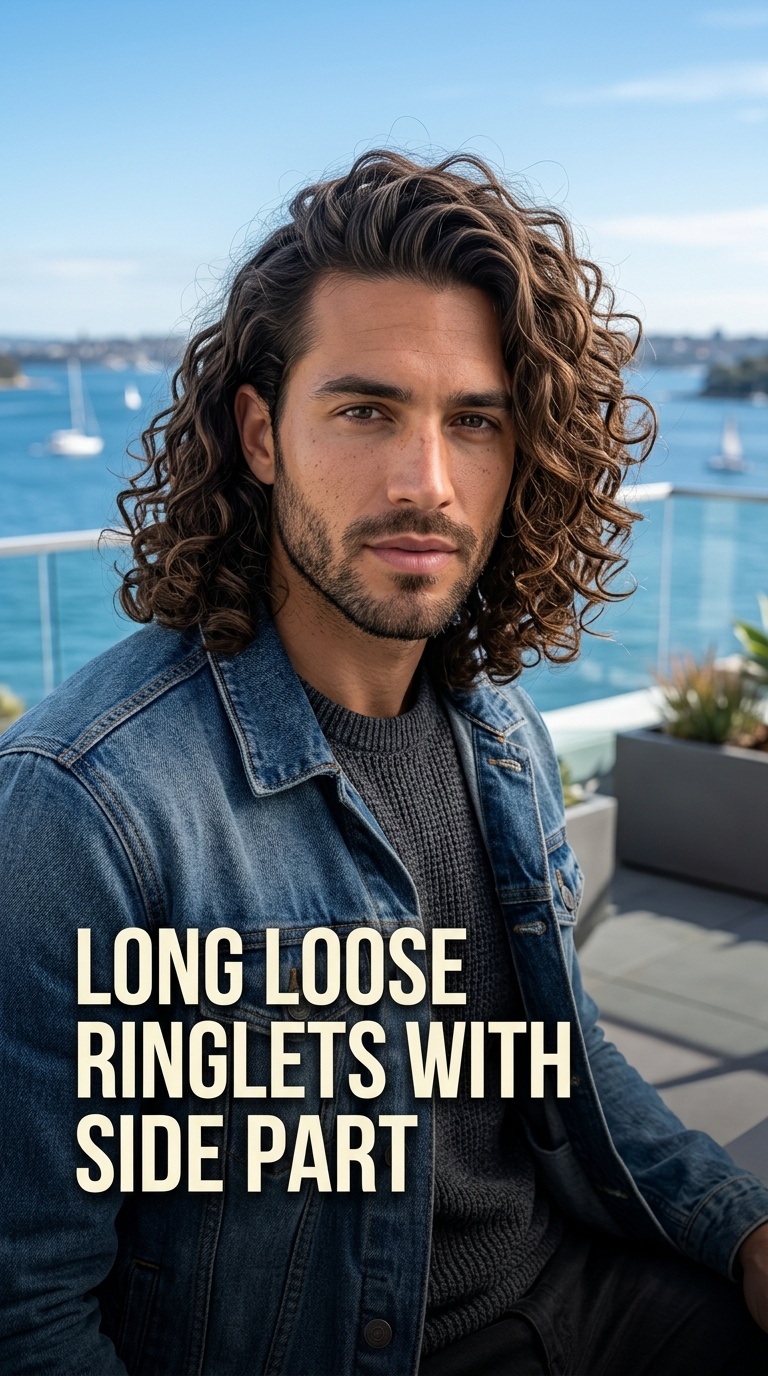 Long Loose Ringlets with Side Part