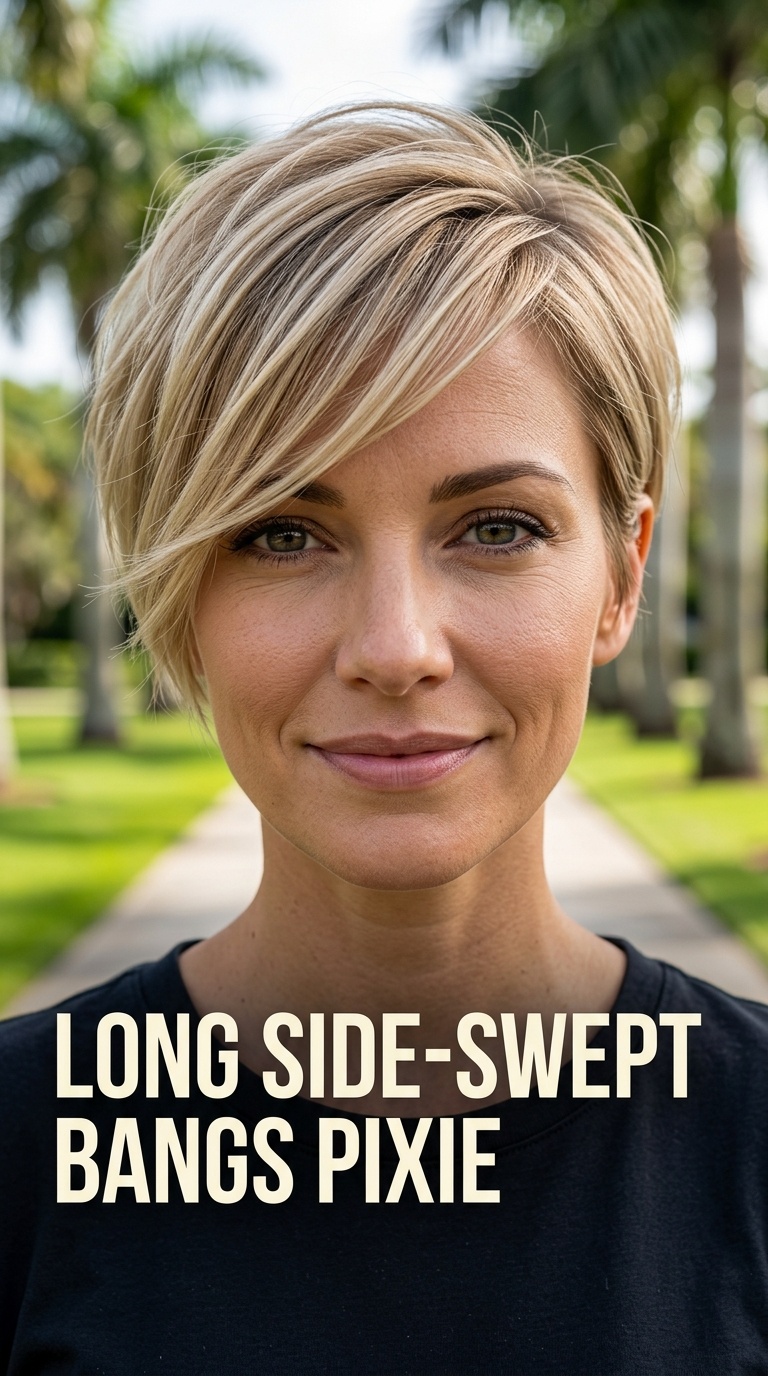 Long Side-Swept Bangs Pixie