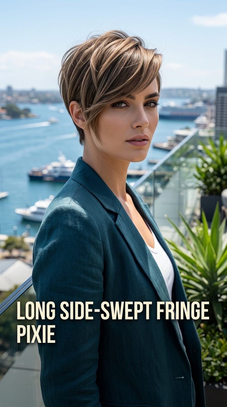 Long Side-Swept Fringe Pixie