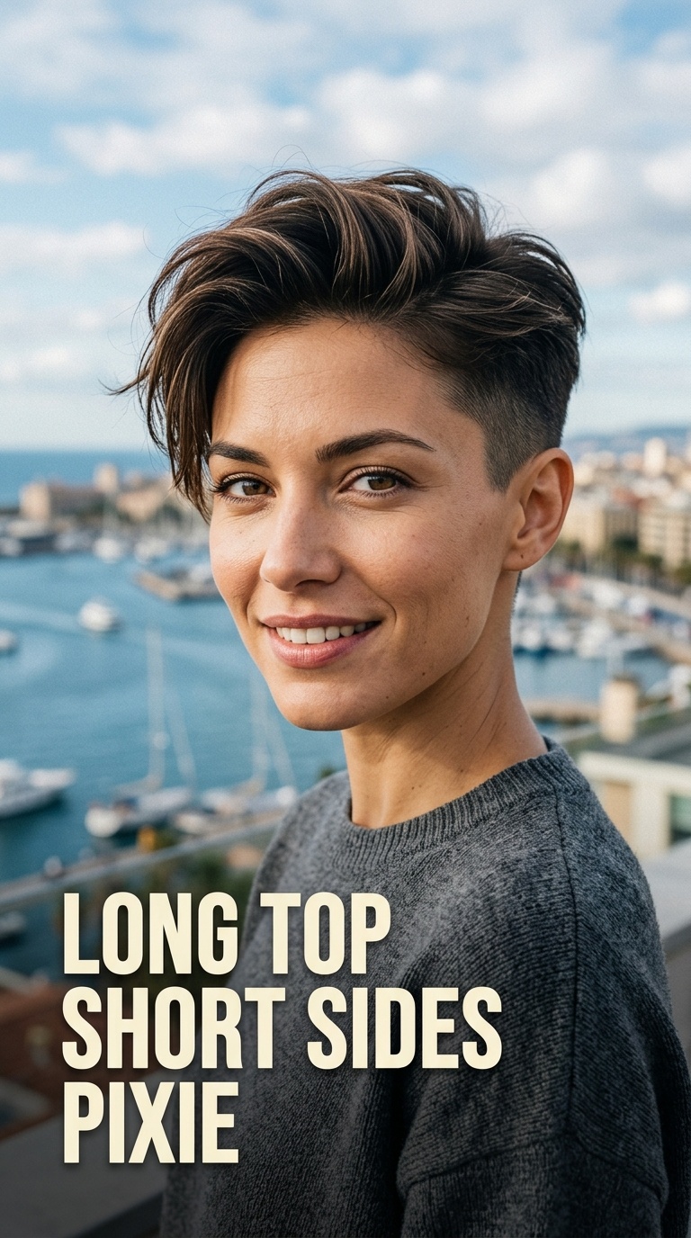 Long Top Short Sides Pixie