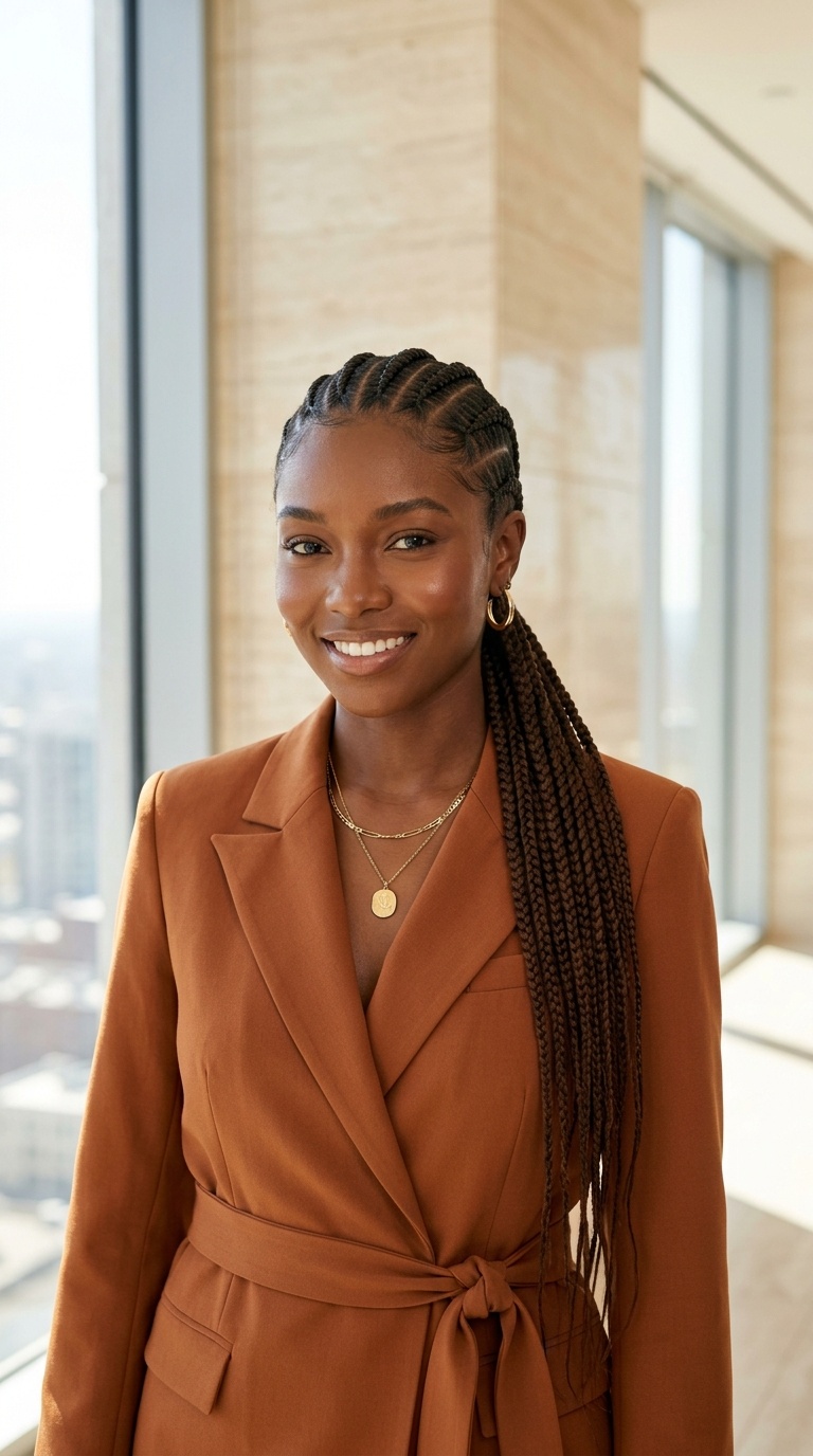 Low Braided Ponytail For Black Women