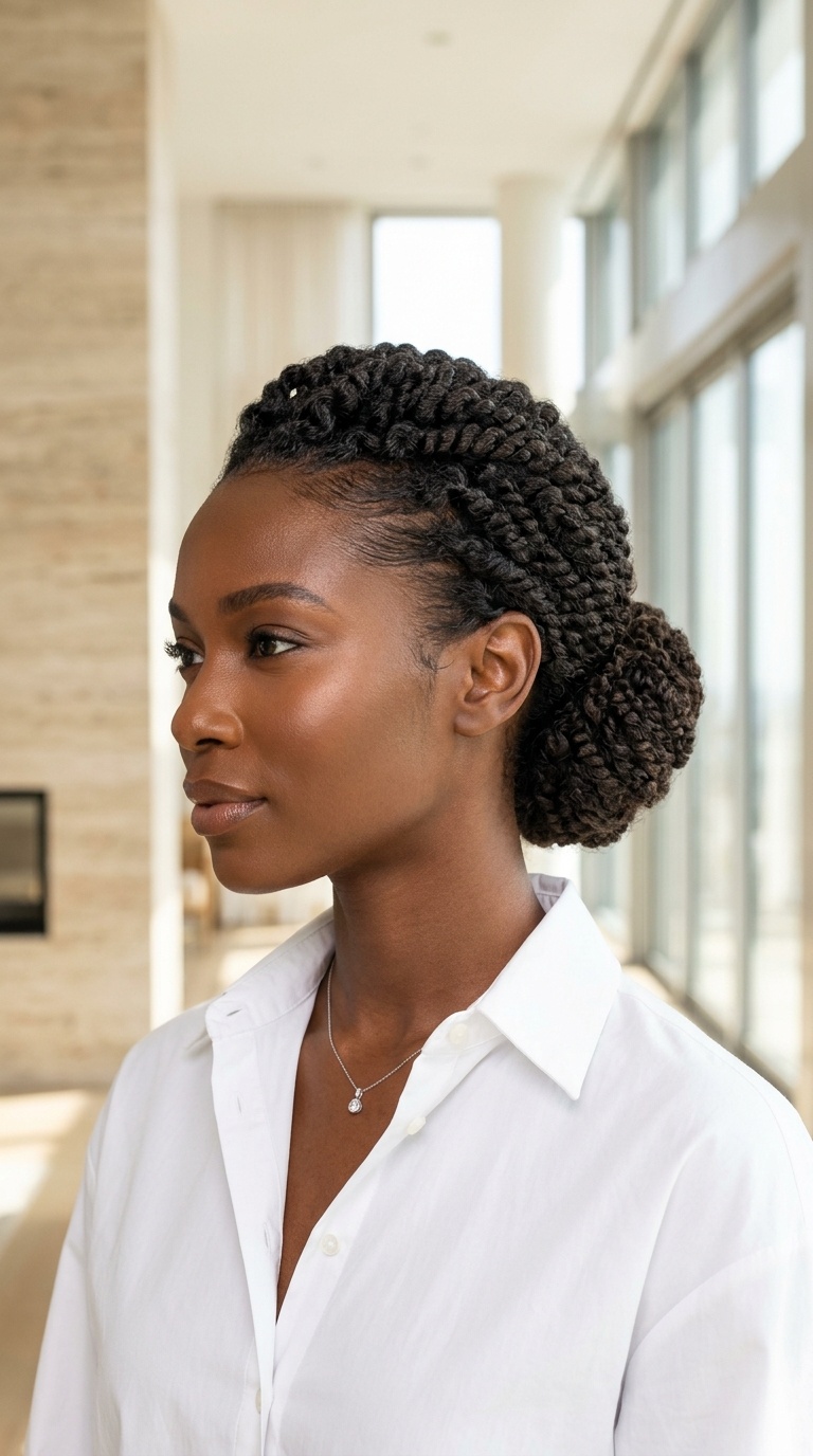 Low Bun Natural Hairstyles