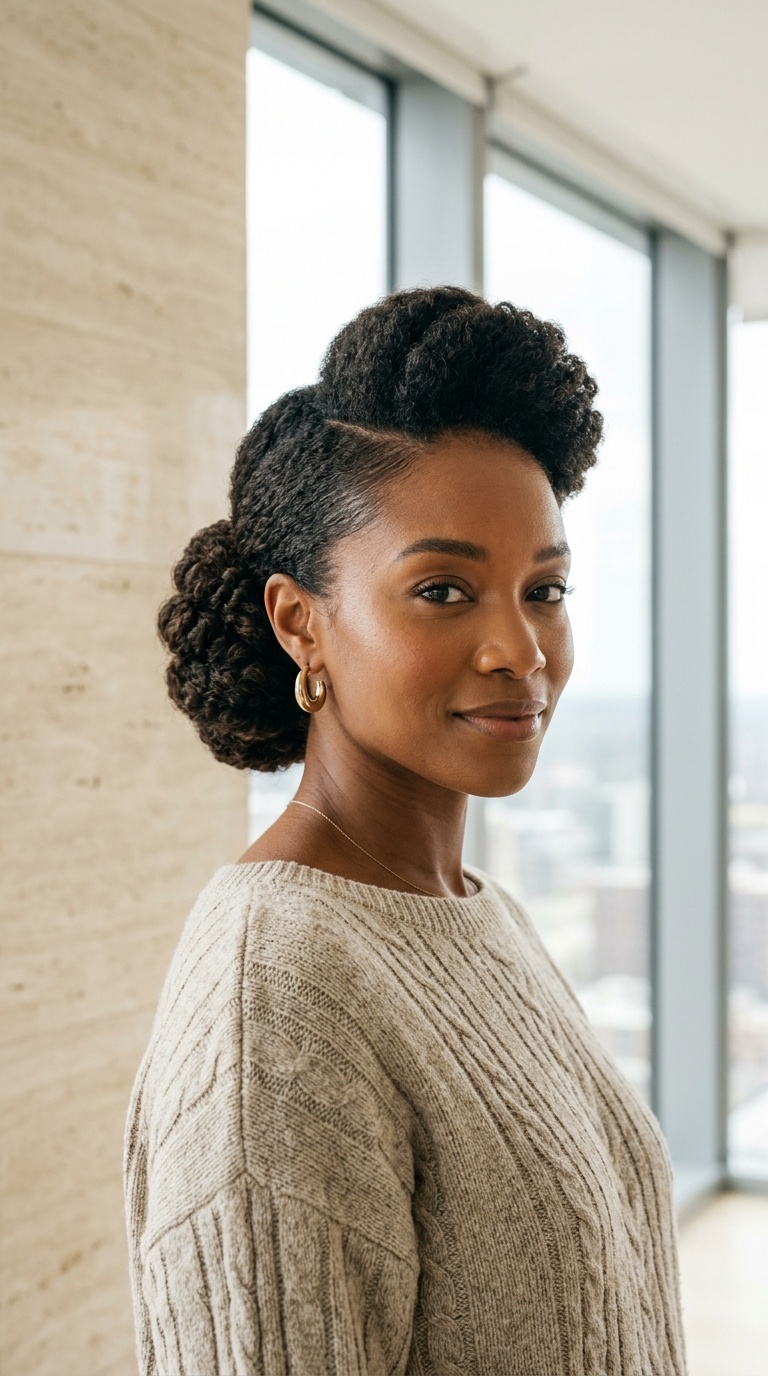 Low Bun Natural Hairstyles