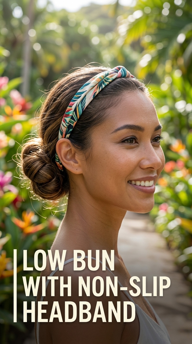 Low Bun with Non-Slip Headband