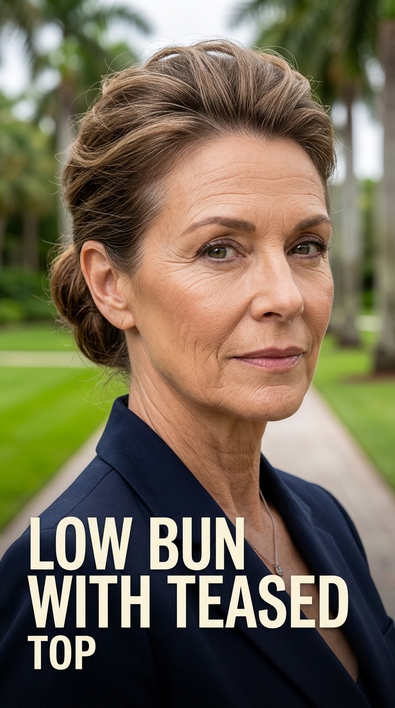 Low Bun with Teased Top
