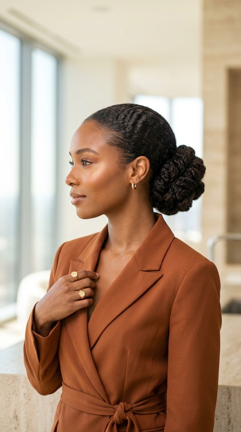 Low Chignon For Black Women