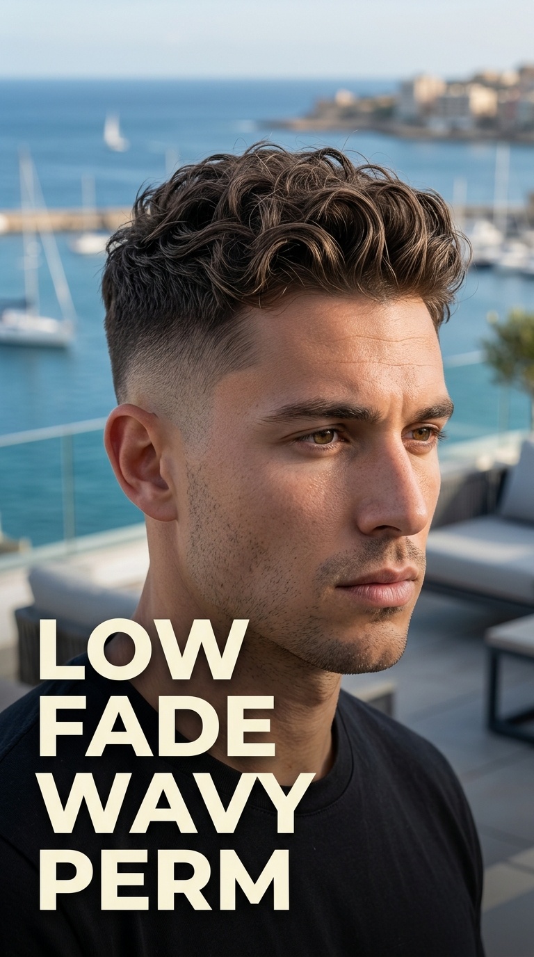 Low Fade Wavy Perm