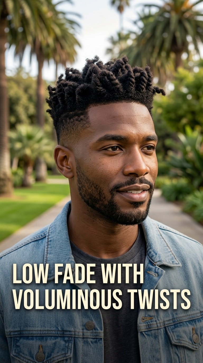 Low Fade with Voluminous Twists