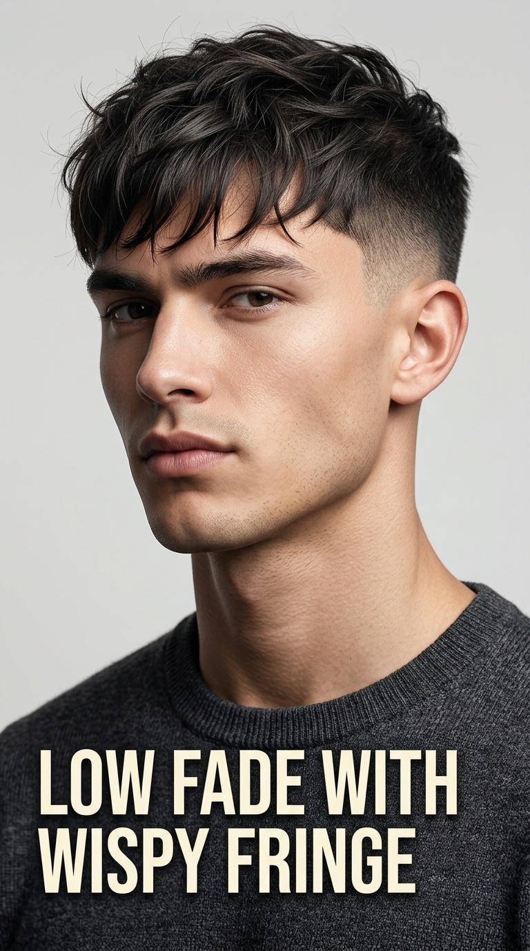 Low Fade with Wispy Fringe