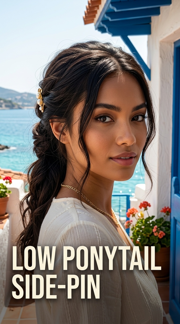 Low Ponytail Side-Pin