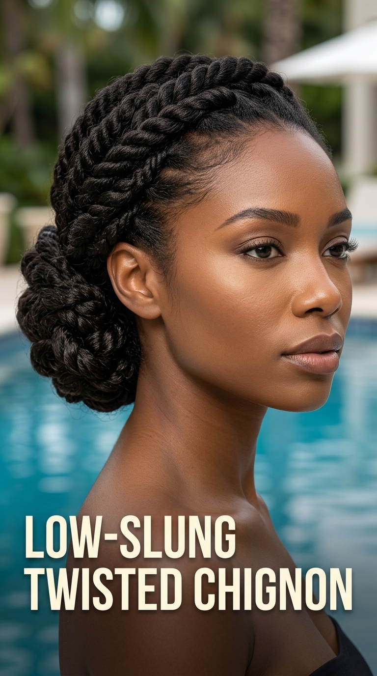 Low-Slung Twisted Chignon