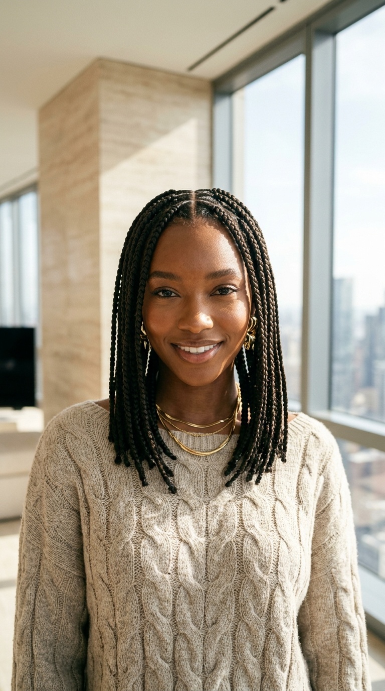 Medium Length Box Braids