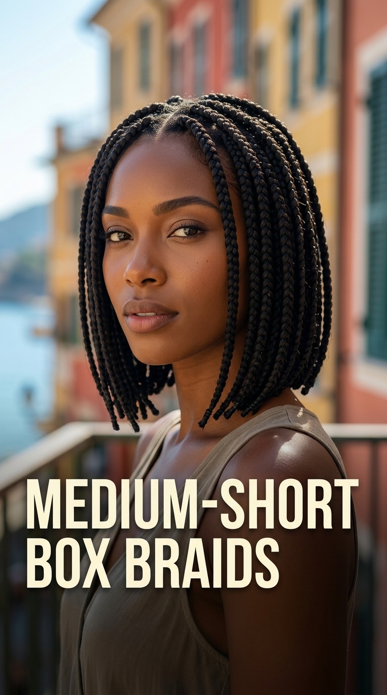 Medium-Short Box Braids