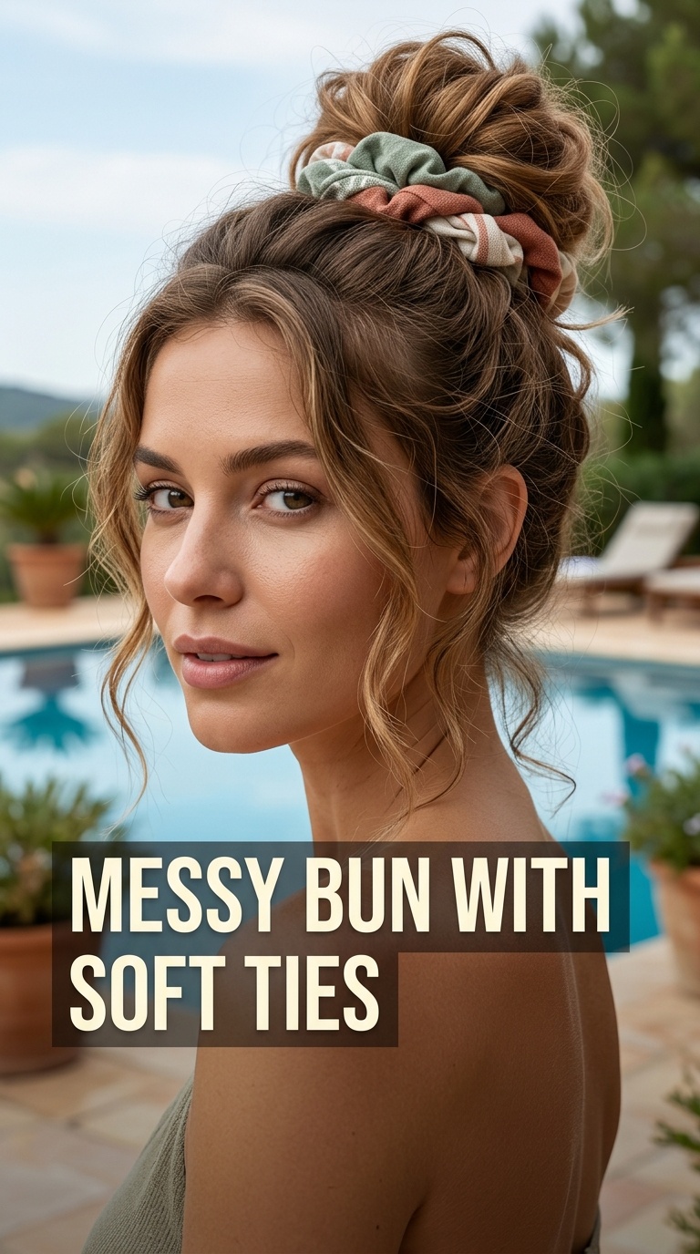 Messy Bun with Soft Ties