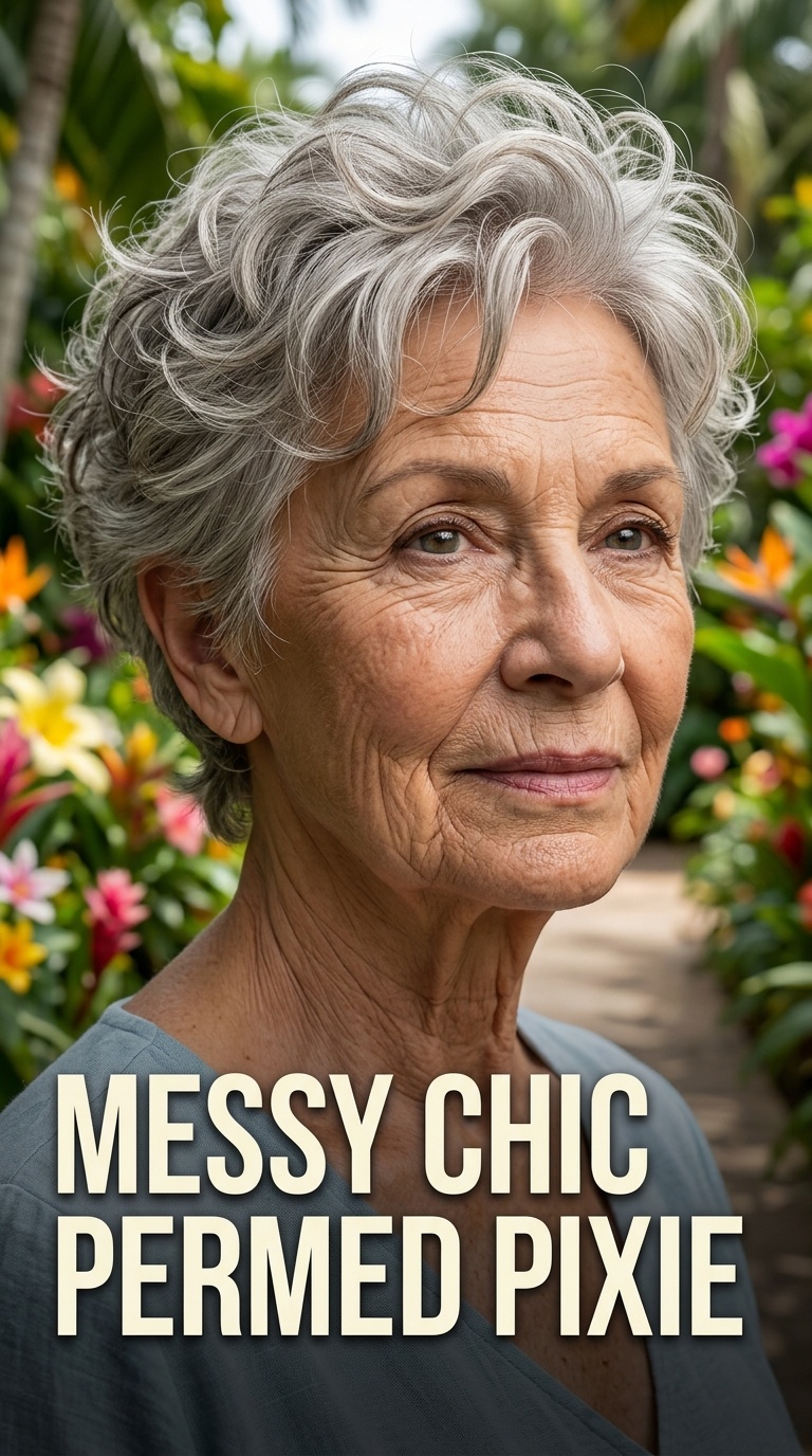 Messy Chic Permed Pixie